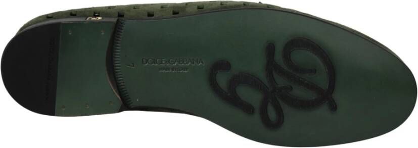 Dolce & Gabbana Groene Suède Loafers voor Mannen Green Heren