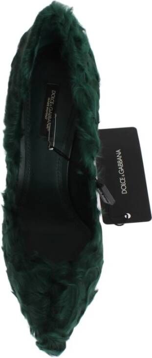 Dolce & Gabbana Groene Xiangao Lamsvacht Leren Pumps Groen Dames