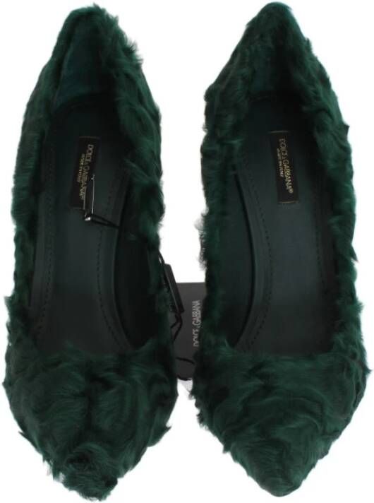 Dolce & Gabbana Groene Xiangao Lamsvacht Leren Pumps Groen Dames