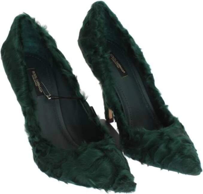 Dolce & Gabbana Groene Xiangao Lamsvacht Leren Pumps Groen Dames