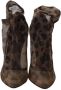 Dolce & Gabbana Prachtige Luipaardpatroon Lange Sokken Pumps Hakken Brown Dames - Thumbnail 10