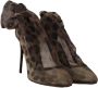 Dolce & Gabbana Prachtige Luipaardpatroon Lange Sokken Pumps Hakken Brown Dames - Thumbnail 11