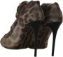 Dolce & Gabbana Prachtige Luipaardpatroon Lange Sokken Pumps Hakken Brown Dames - Thumbnail 12