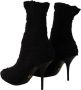 Dolce & Gabbana Zwarte Stiletto Hakken Mid Kalf Dameslaarzen Black Dames - Thumbnail 4