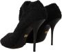 Dolce & Gabbana Black Stretch Socks Knee High Booties Shoes Zwart Dames - Thumbnail 4