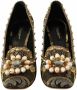 Dolce & Gabbana Gouden Kristal Vierkante Neus Brokaat Pumps Multicolor Dames - Thumbnail 2