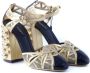Dolce & Gabbana Zwarte Gouden Leren Studs Enkelband Schoenen Multicolor Dames - Thumbnail 2