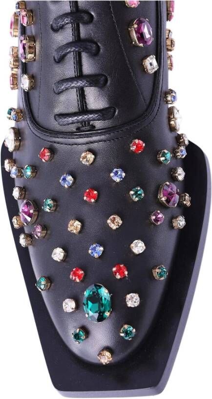 Dolce & Gabbana Heren Laced Jewels Strass Schoen Black Heren