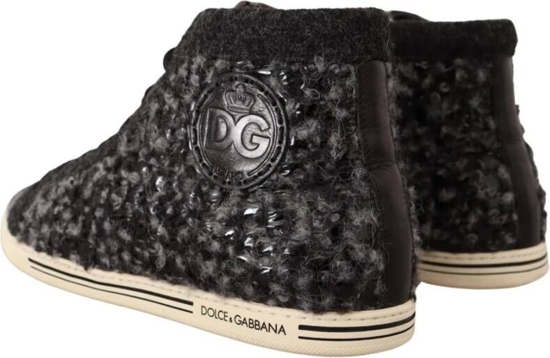 Dolce & Gabbana Heren Logo Gedetailleerde Hoge Top Sneakers Grijs Heren
