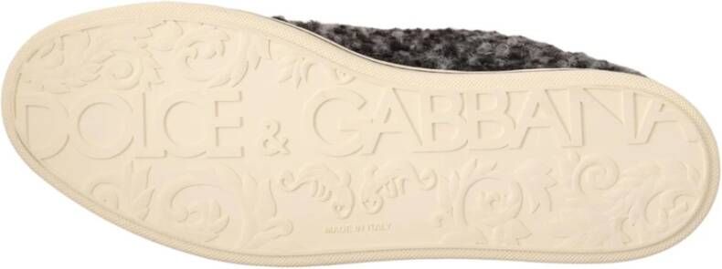 Dolce & Gabbana Heren Logo Gedetailleerde Hoge Top Sneakers Grijs Heren