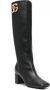 Dolce & Gabbana Leren laarzen met goudkleurige logohardware Black Dames - Thumbnail 5