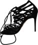 Dolce & Gabbana Black Suede Strap Stilettos Shoes Sandals Zwart Dames - Thumbnail 7