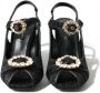 Dolce & Gabbana Zwarte Kristallen Enkelband Sandalen Black Dames - Thumbnail 11