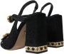 Dolce & Gabbana Zwarte Kristallen Enkelband Sandalen Black Dames - Thumbnail 13