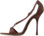 Dolce & Gabbana Bruin Leren Strappy Hakken Sandalen Brown Dames - Thumbnail 9