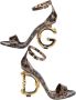 Dolce & Gabbana Glanzend Kalfsleer Sandalen met Spotted Print Brown Dames - Thumbnail 2