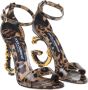 Dolce & Gabbana Glanzend Kalfsleer Sandalen met Spotted Print Brown Dames - Thumbnail 3