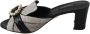 Dolce & Gabbana Black Gray Exotic Leather Crystals Sandals Shoes Zwart Dames - Thumbnail 2
