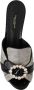 Dolce & Gabbana Black Gray Exotic Leather Crystals Sandals Shoes Zwart Dames - Thumbnail 4