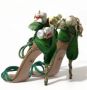 Dolce & Gabbana Bloemen Satijnen Hak Sandalen Green Dames - Thumbnail 15