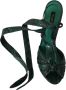 Dolce & Gabbana Python Strappy Sandals Heels Groen Beige Green Dames - Thumbnail 3