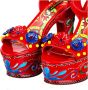 Dolce & Gabbana Rode kalfsleren Siciliaanse karstijl klomp Multicolor Dames - Thumbnail 5