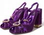 Dolce & Gabbana Paarse Kristallen Enkelband Sandalen Purple Dames - Thumbnail 12