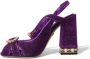 Dolce & Gabbana Paarse Kristallen Enkelband Sandalen Purple Dames - Thumbnail 14