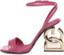 Dolce & Gabbana Verstelbare Enkelband Croco Sandalen Pink Dames - Thumbnail 9