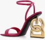 Dolce & Gabbana Verstelbare Enkelband Croco Sandalen Pink Dames - Thumbnail 6