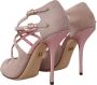 Dolce & Gabbana Roze Glitter Peep Toe High Heels Sandalen Pink Dames - Thumbnail 6