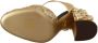 Dolce & Gabbana Zwarte Gouden Leren Studs Enkelband Schoenen - Thumbnail 11