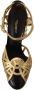 Dolce & Gabbana Zwarte Gouden Leren Studs Enkelband Schoenen - Thumbnail 12