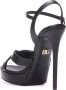 Dolce & Gabbana Zwarte Leren Hoge Hak Sandalen Black Dames - Thumbnail 5