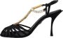 Dolce & Gabbana Zwarte Satijnen T-Strap Sandalen met Kristalversiering Black Dames - Thumbnail 4