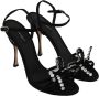 Dolce & Gabbana Zwarte Suède Kristalhak Sandalen Black Dames - Thumbnail 5