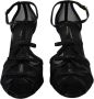 Dolce & Gabbana Zwarte Mesh T-Strap Hoge Hak Sandalen Black Dames - Thumbnail 2