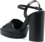 Dolce & Gabbana Zwarte Leren Hoge Hak Sandalen Black Dames - Thumbnail 4