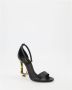 Dolce & Gabbana Zwarte Leren Barok Hak Sandalen Black Dames - Thumbnail 8