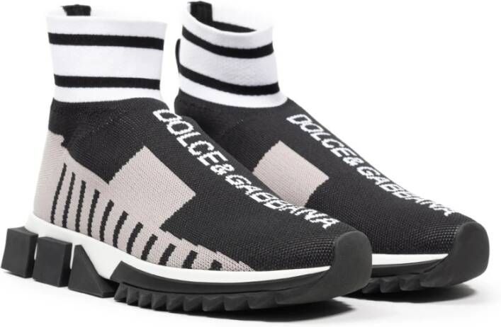Dolce & Gabbana Hoge Elastische Gebreide Sneakers Multicolor Dames