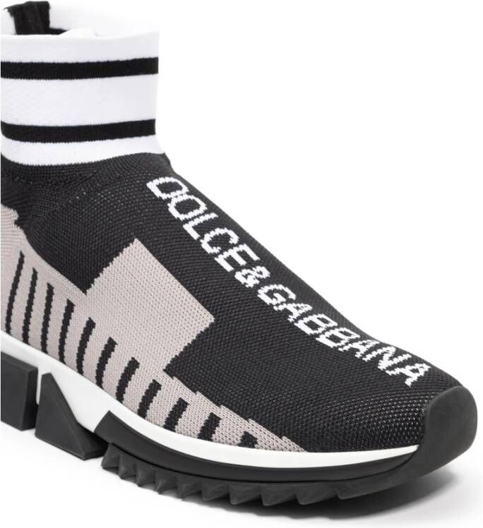 Dolce & Gabbana Hoge Elastische Gebreide Sneakers Multicolor Dames