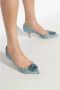 Dolce & Gabbana Lace Rainbow Pumps with Brooch Detailing Blauw Dames - Thumbnail 3