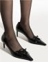 Dolce & Gabbana Zwarte leren pumps met gouden logo Black Dames - Thumbnail 2