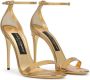 Dolce & Gabbana Keira Metallic Hoge Hak Sandalen Yellow Dames - Thumbnail 3