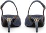 Dolce & Gabbana Indigo Blauwe Denim Kristalversierde Slingback Schoenen Blue Dames - Thumbnail 4