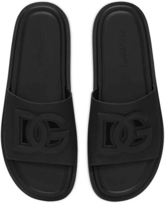 Dolce & Gabbana Instappers met Geëmbosseerd Logo Black Heren