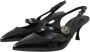 Dolce & Gabbana Zwarte Leren Versierde Slingback Schoenen Black Dames - Thumbnail 11