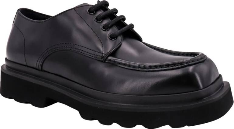 Dolce & Gabbana Italiaanse Leren Veterschoen Black Heren