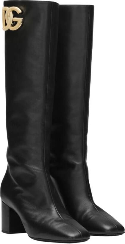 Dolce & Gabbana Jackie Laarzen met Logo DG Black Dames