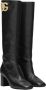 Dolce & Gabbana Leren laarzen met goudkleurige logohardware Black Dames - Thumbnail 9
